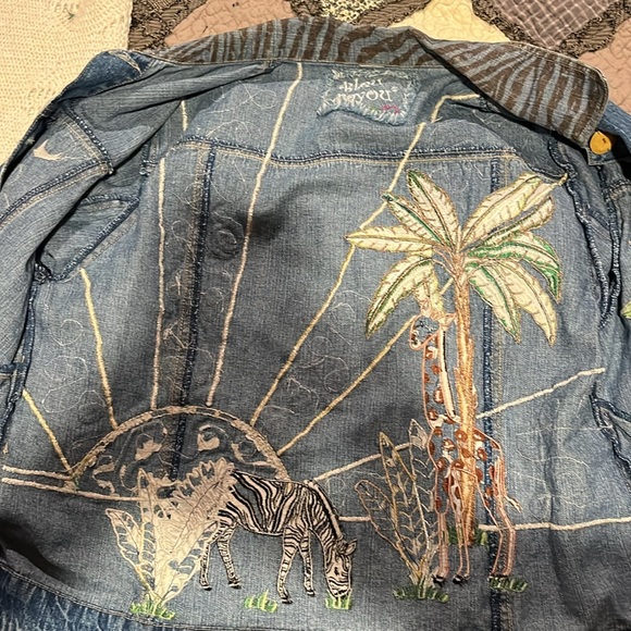 Vintage embroider Jean jacket jungle theme - Picture 10 of 10